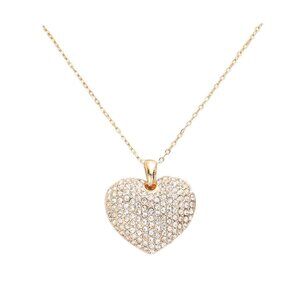Tigerstars Gold Rhinestone Pave Heart Pendant Necklace